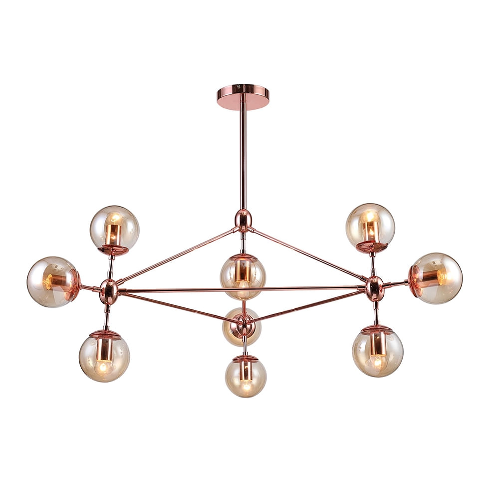 Pendente Bella Orb 100x57cm E27 Rosê Op056r