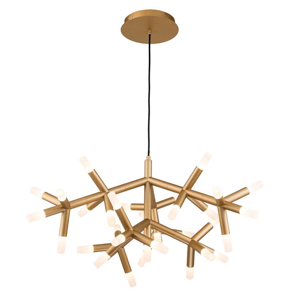 Pendente Bella Manaca Ø92x60cm Led Dourado Bd003m