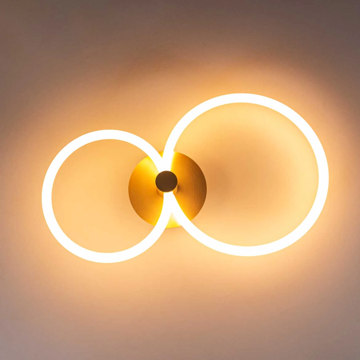 Plafon Circolo French Gold E Branco 32w 3000k Bb021 St2351
