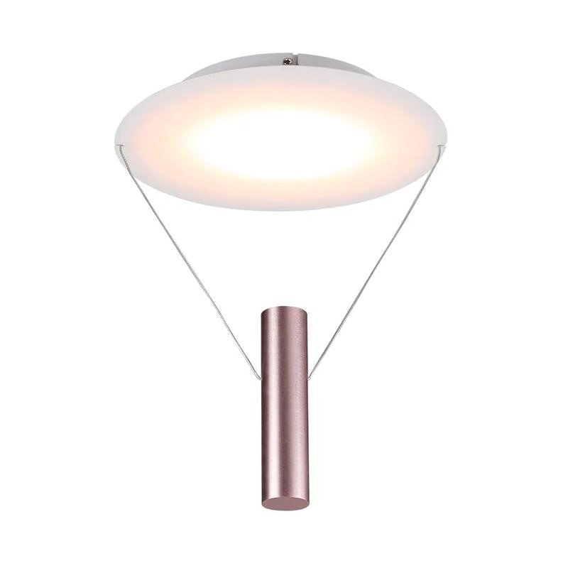 Plafon Tino Sand Gold E Branco Bella Com Led 12w Branco Quente (2700k) - Cd007