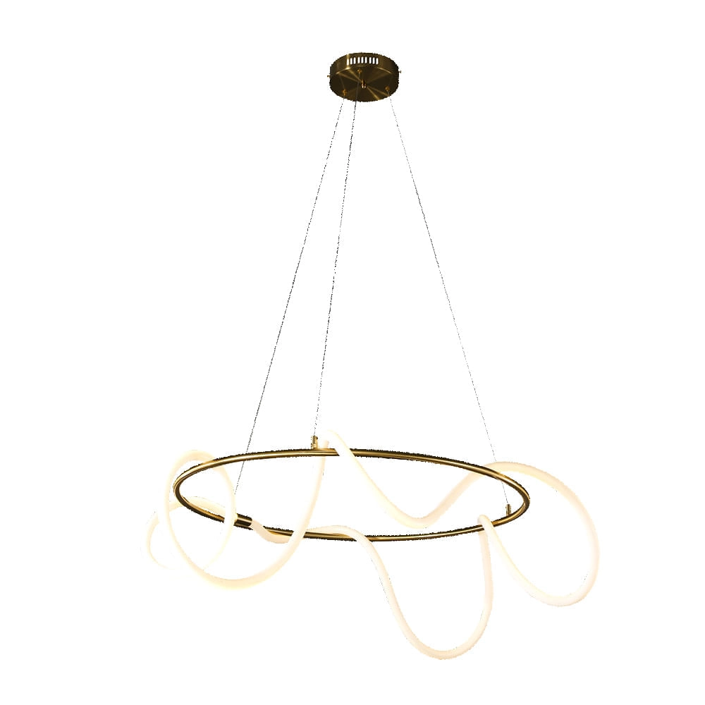 Pendente Bella Mantra Dourado 80x30cm 45w 2700k 3375lm Oc011l