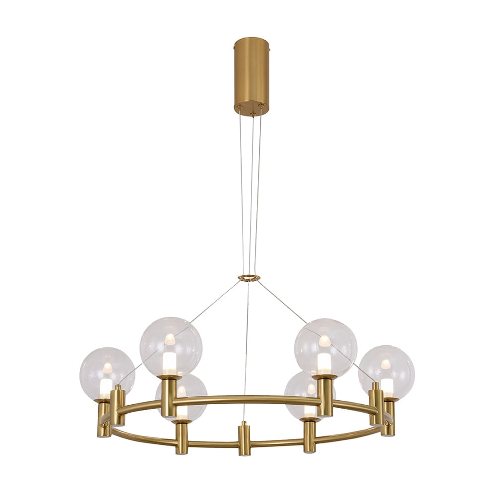 Pendente Bella Coralina Dourado 70x24cm 12w 2700k 900lm Oc021