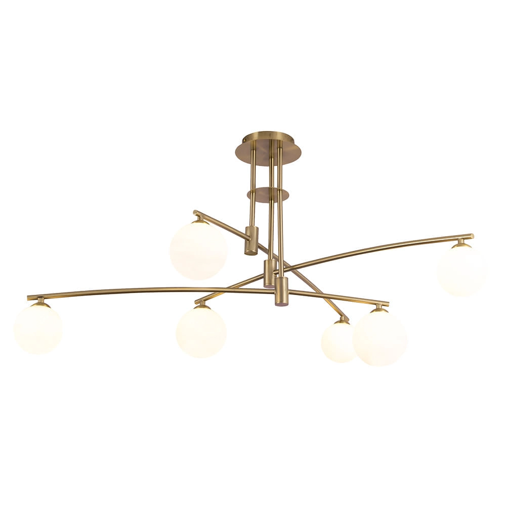 Plafon Bella Calder Dourado E Branco 116x52cm G9 42w Dw004