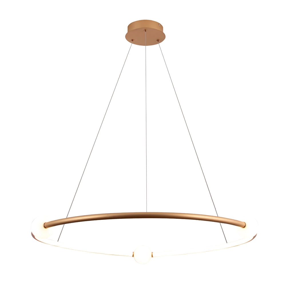 Pendente Bella Nebula Dourado E Branco 87cm 35w 3000k 1750lm Dw005sg