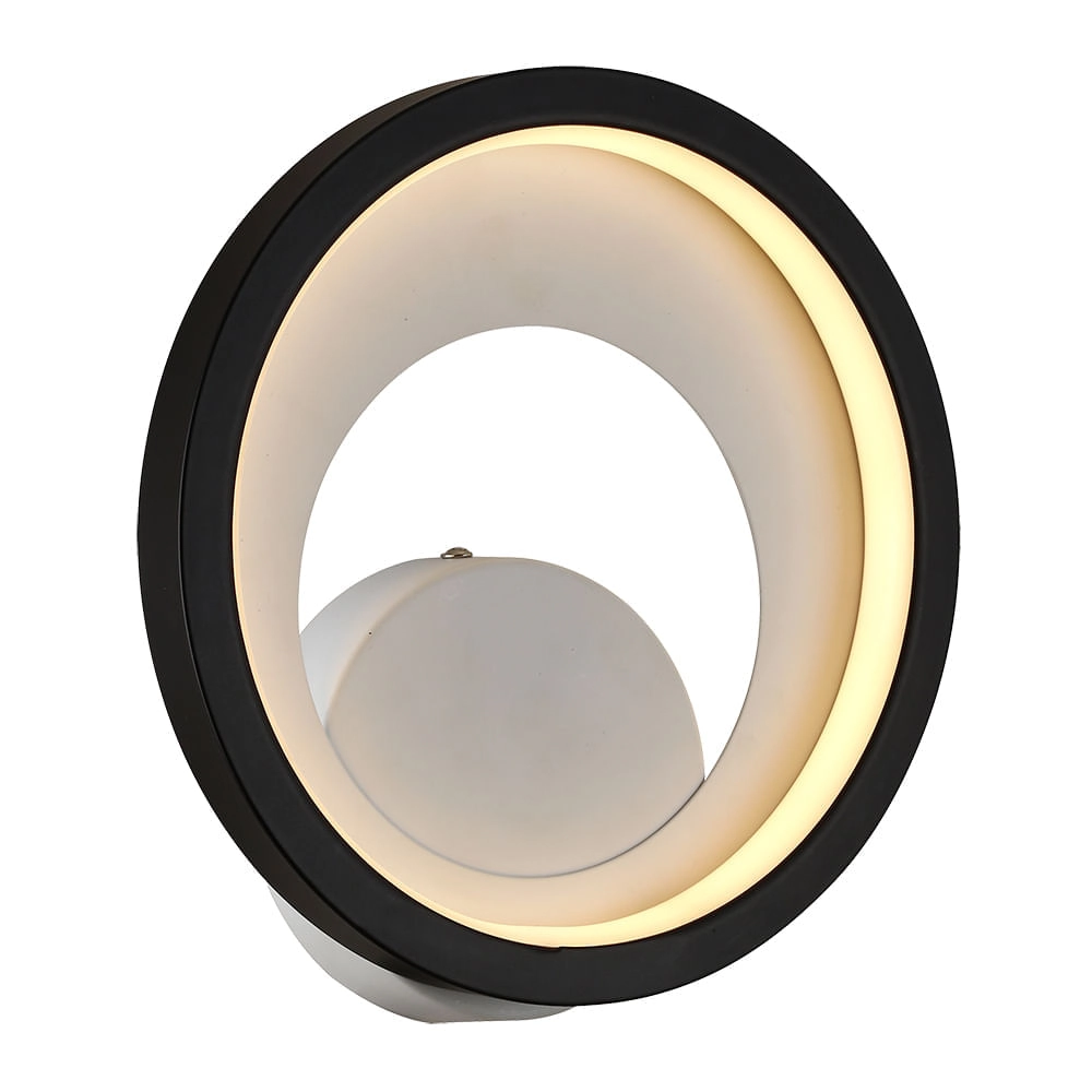 Arandela Plafon Bella Loop Preto E Branco 22x5.2cm 10w 3000k 330lm Hm006wb