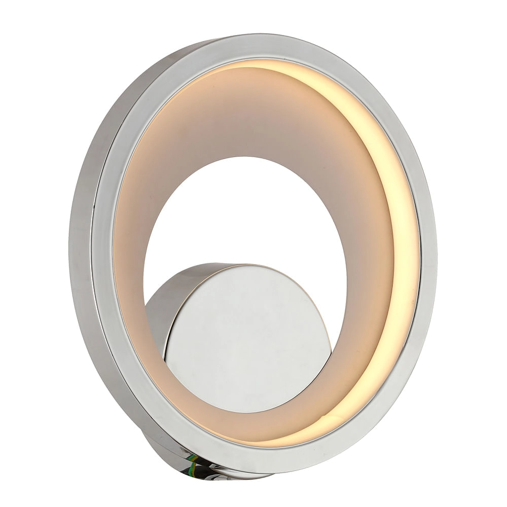 Arandela Plafon Bella Loop Cromado E Branco 22x5.2cm 10w 3000k 330lm Hm006cr