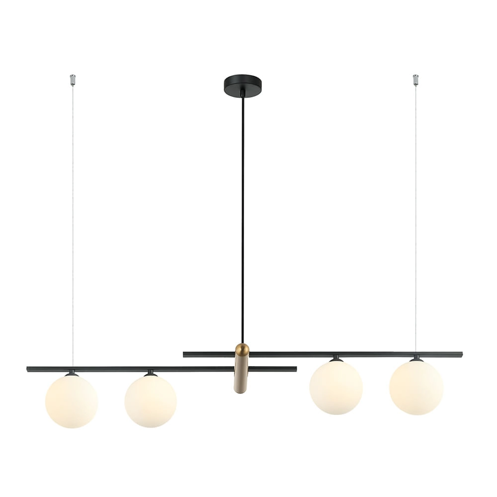 Pendente Bella Bambu Preto E Dourado 98x23x16.5cm G9 100w Hl017lw