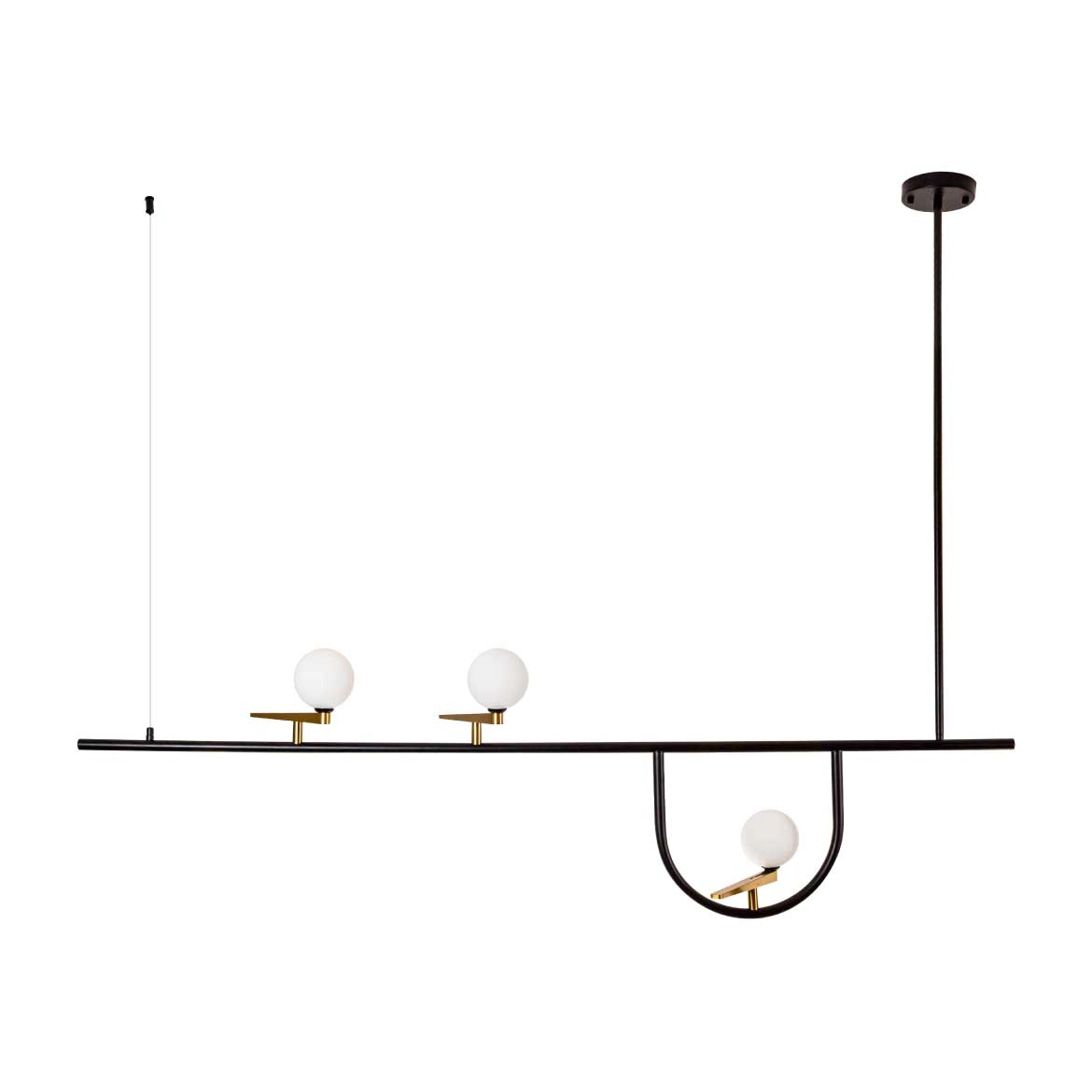 Pendente Bem-te-vi Preto Dourado P/ 3xg9 Bella Tr007 St2333