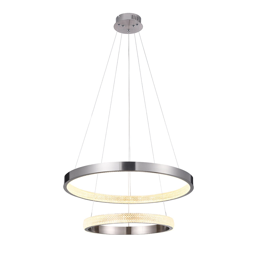 Pendente Bella Oca Nickel 60x40x4cm 32w 22w 3000k 2970lm Gd002nk