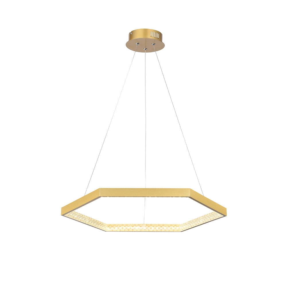 Pendente Bella Hex Dourado 60x3.5cm 30w 3000k 1780lm Gd004