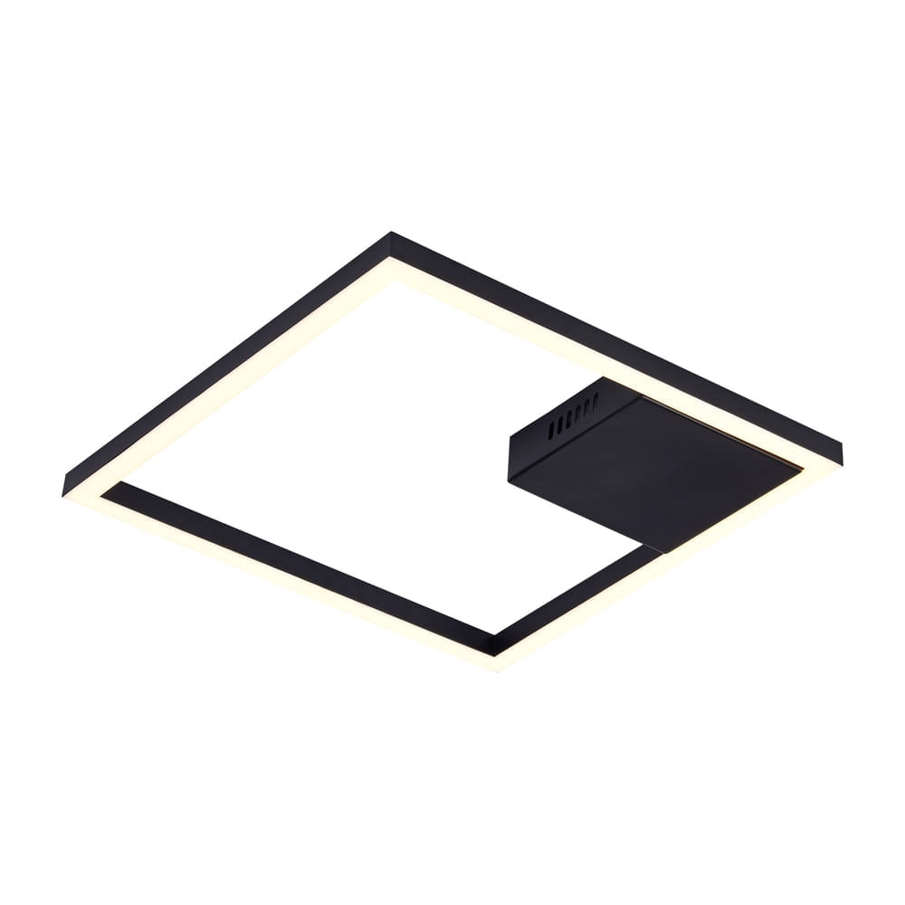 Plafon De Sobrepor Bella Tec Preto 40x40x4cm 30w 3000k 1790lm Gd014b