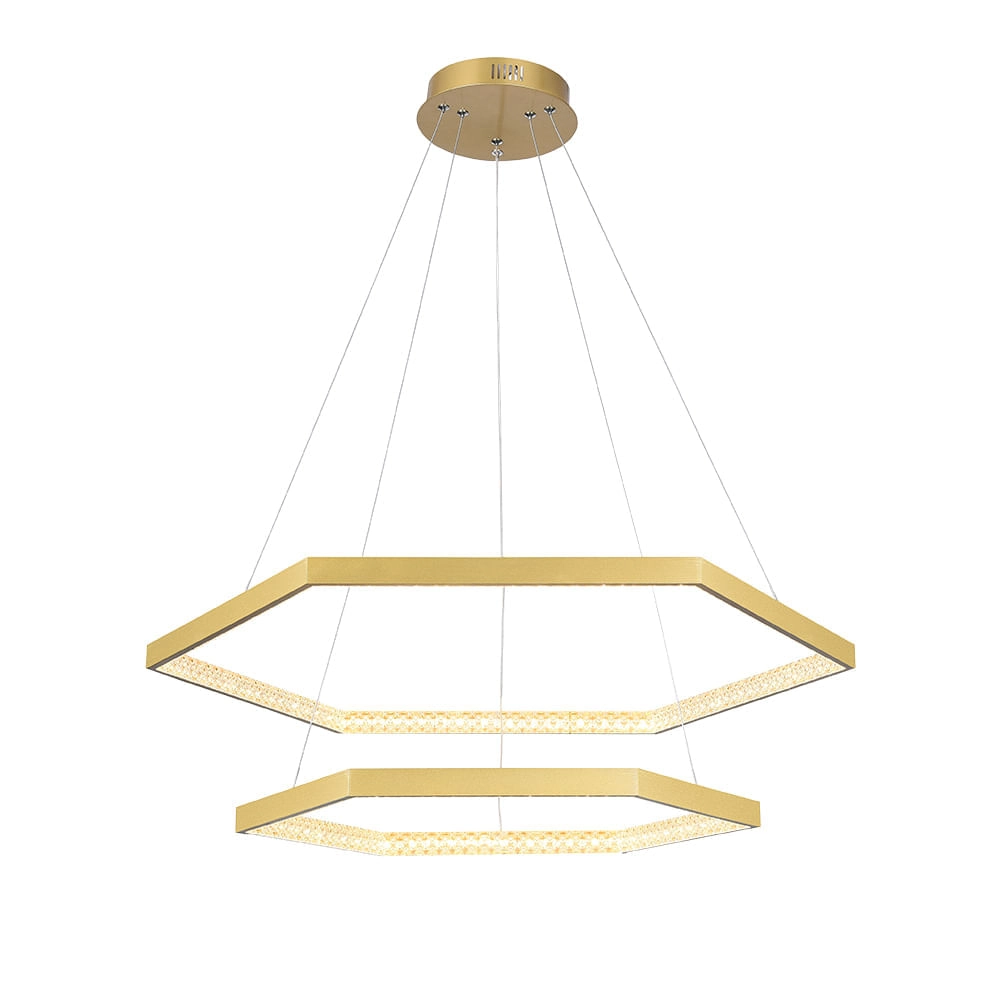 Pendente Bella Hex Dourado 80x3.5cm 40w 30w 3000k 3280lm Gd006