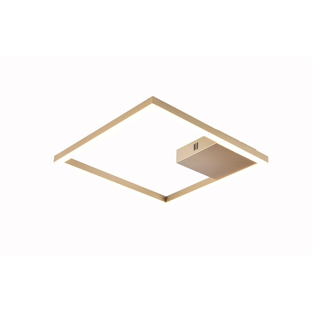 Plafon De Sobrepor Bella Tec Dourado 40x40x4cm 30w 3000k 1790lm Gd014g