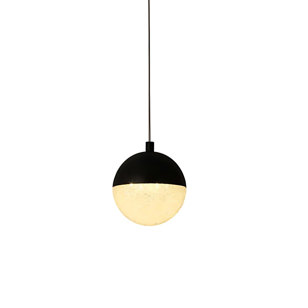 Pendente Media Luna Preto Fosco Led 6w 3000k Bivolt Hm003b Bella