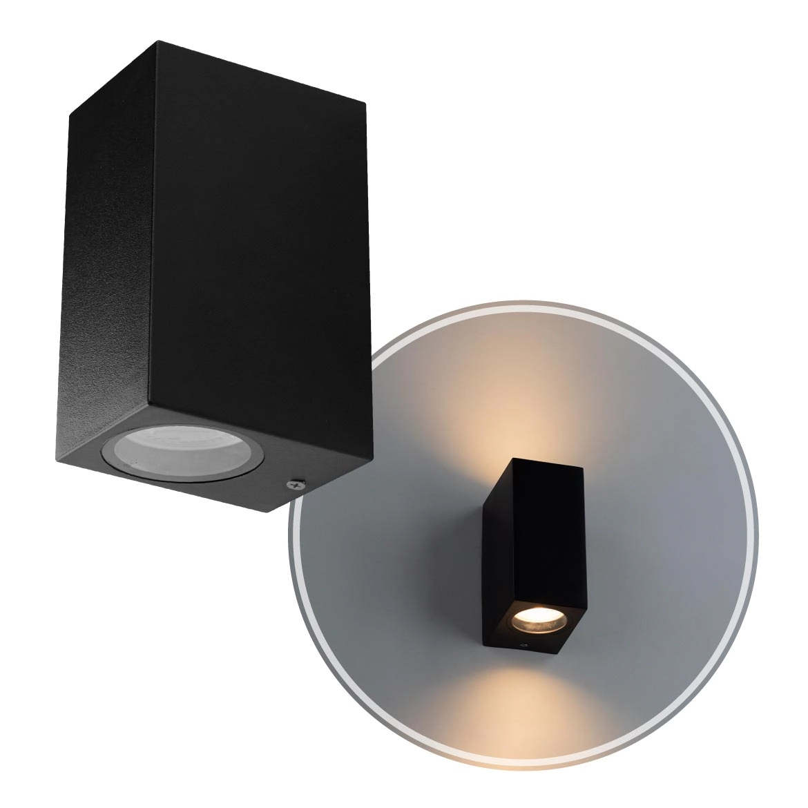 Arandela Dots Square Preta P/ 2 Led Mr16 Bella Iluminação St2816