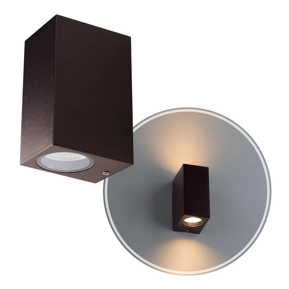 Arandela Dots Square Marrom P/ 2 Led Mr16 Bella Iluminação St2816