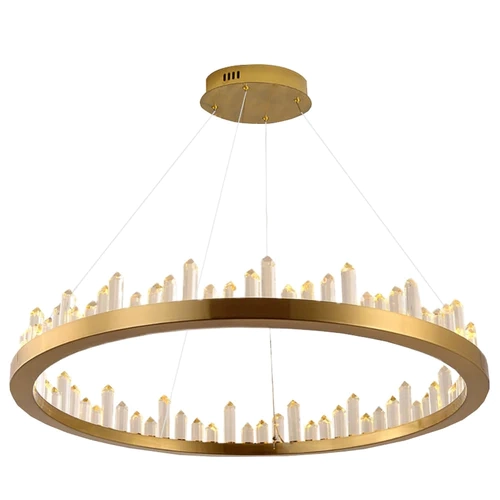Pendente Roca Dourado E Transparente (d)80cm (c)0cm (l)0cm (a)11cm 1x36w 3000k 2160lm Led - Bc003g