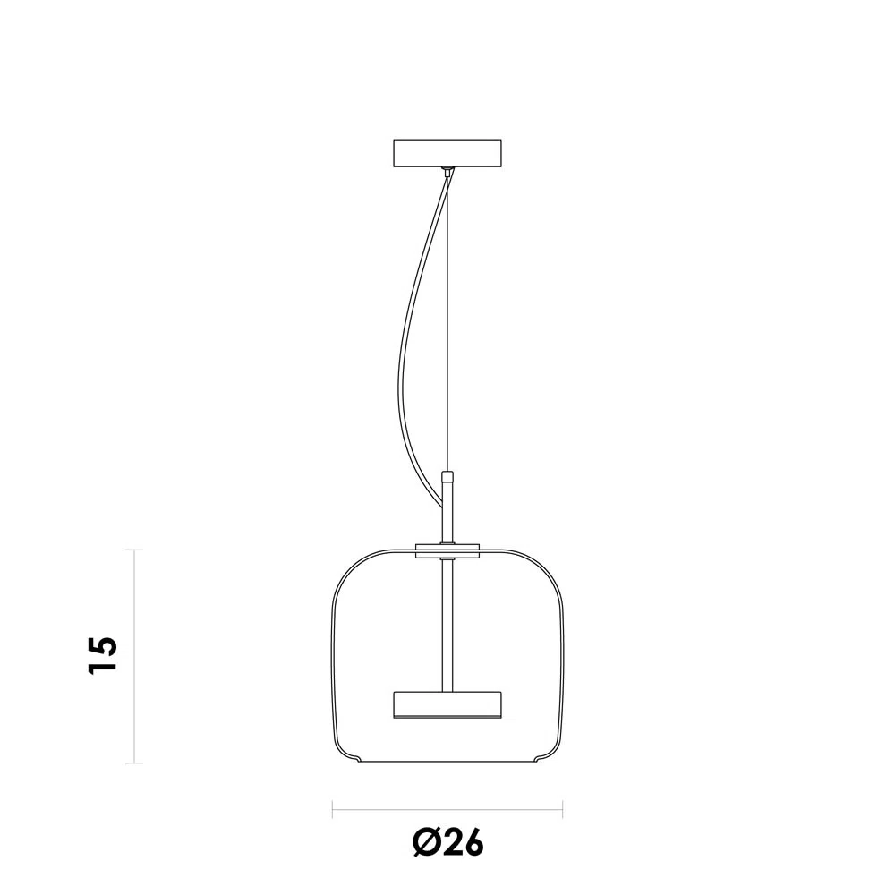 Pendente Tempo Dourado E Transparente (d)26cm (a)24cm 1x1w 3000k 300lm Led