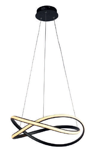 Pendente Nodo Preto 50cm Led 36w 3000k Bivolt Hm020b Bella