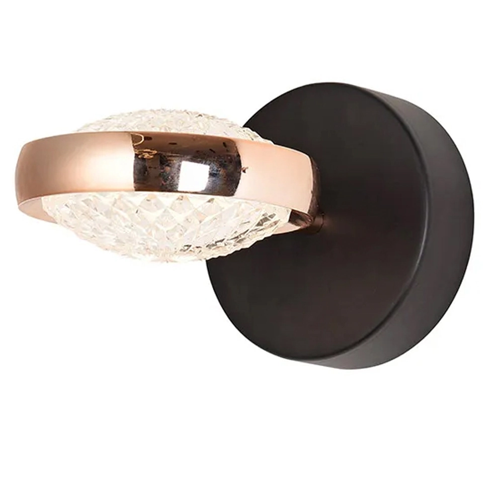 Arandela Beep Preto E Dourado Led 9w 3000k Bivolt Kw009b Bella