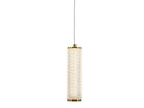 Pendente Bella Flute Oc023g Led 10w 3000k Dourado E Transparente