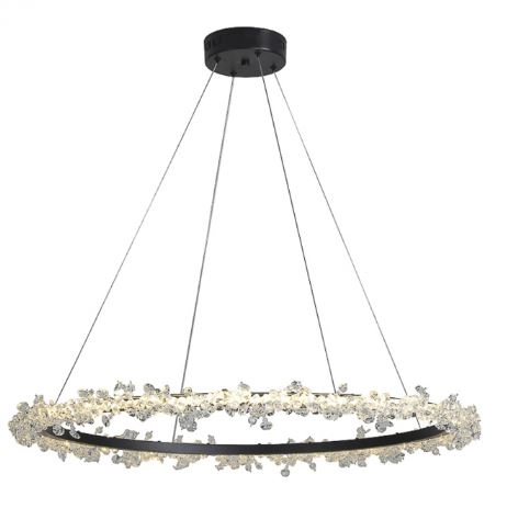 Pendente Bella Aster Oc024b Led 28w 3.000k Preto 60 Diametro
