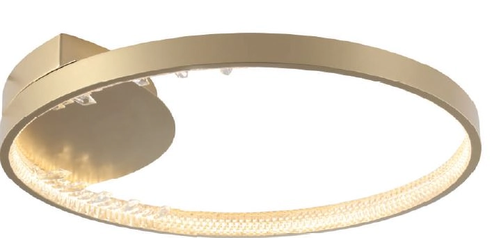 Plafon Bella Milenium Oc027al Led 31w 3.000k Sobrepor Dourado Diam 50cm