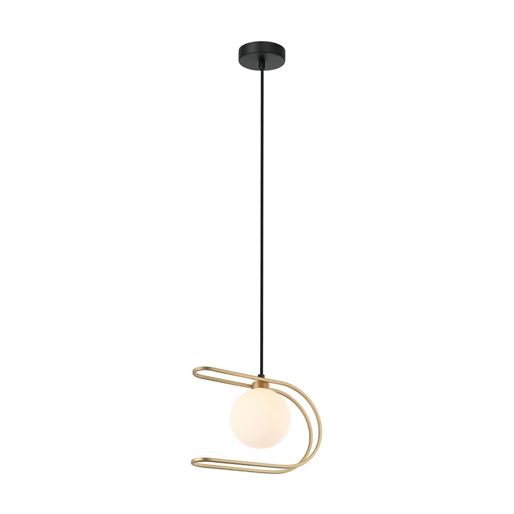 Pendente Beat Dourado Globo Branco 1g9 Hl023 Bella