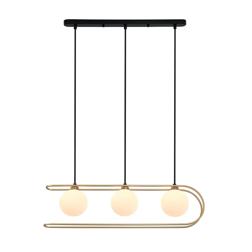 Pendente Beat Dourado Globos Branco 3g9 Hl024 Bella