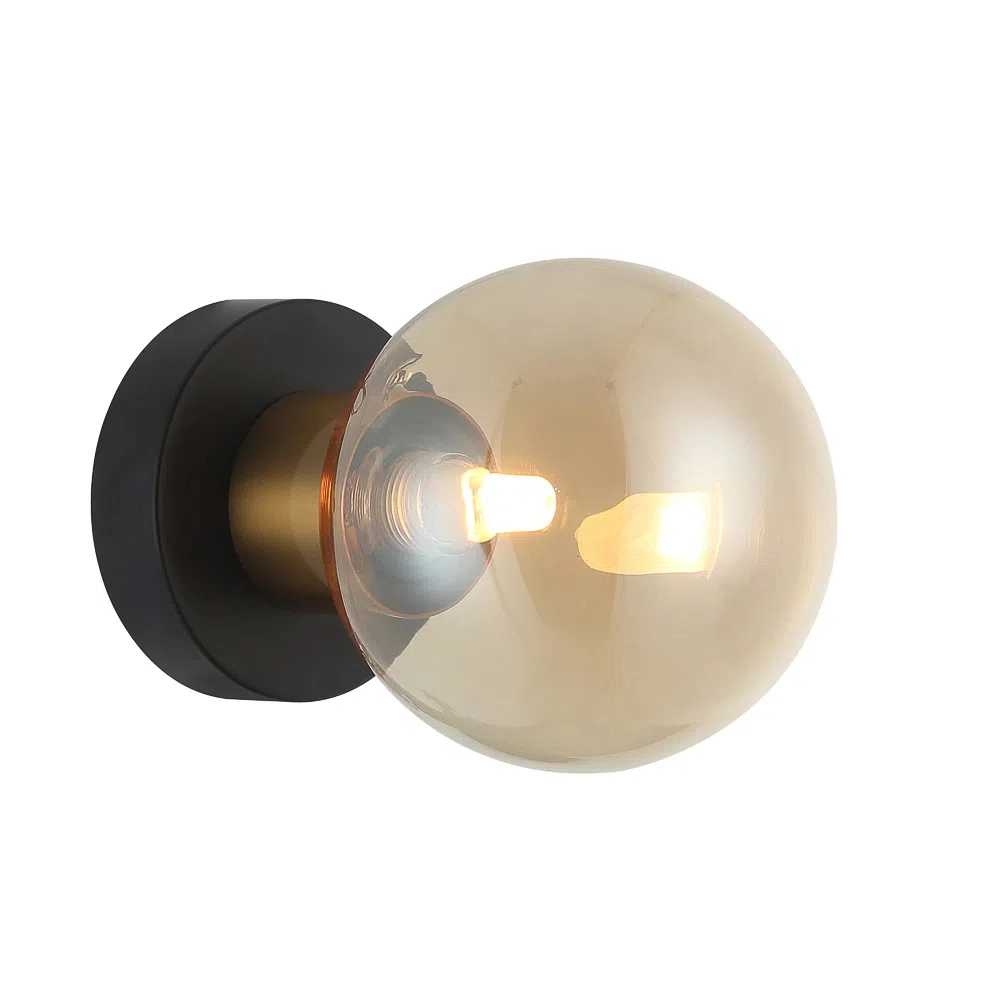 Arandela Tutu Bronze Vidro Âmbar 1g9 Hl028 Bella