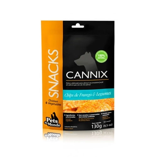 Snacks Cannix 130g Bat Doce/cen/fgo P/caes