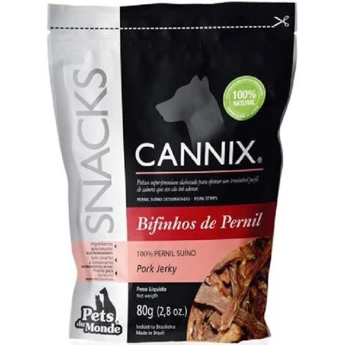 Petisco Natural Cães Cannix Bifinhos de Pernil Pork Jerky 80gr - Pets du Monde