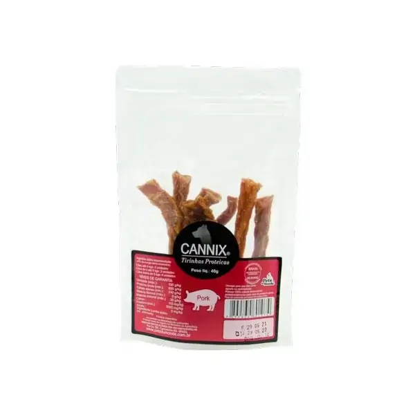Petisco Natural para Cães Cannix Tirinhas Proteicas Porco 40g - Pets du Monde