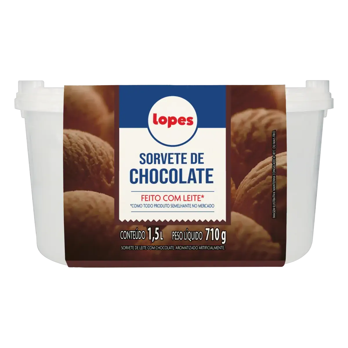 Sorvete Chocolate Lopes Pote 1,5l