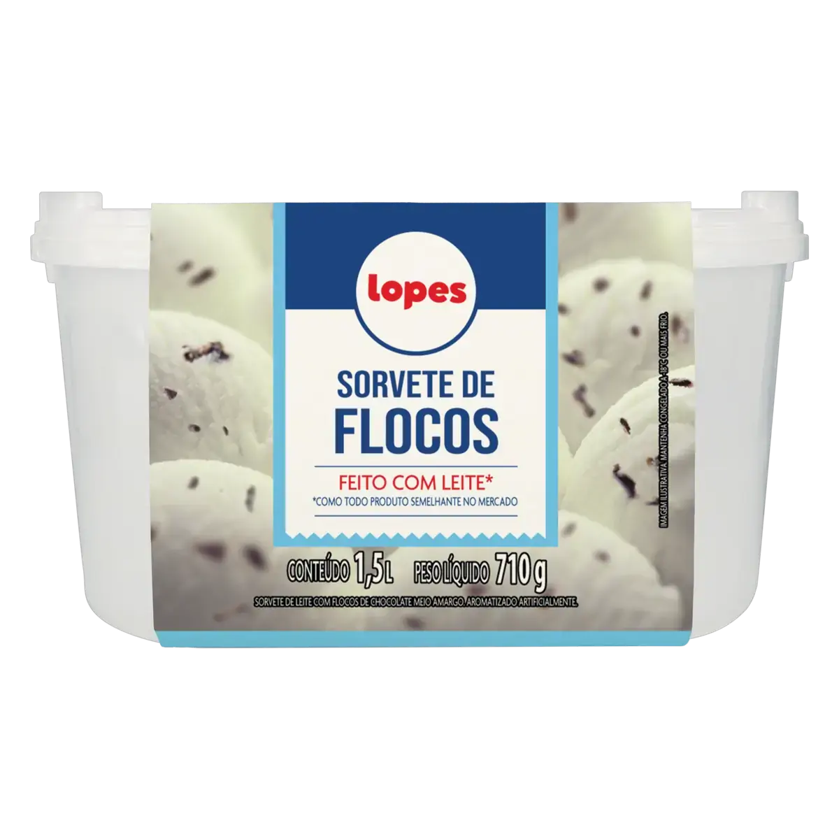 Sorvete Flocos Lopes Pote 1,5l