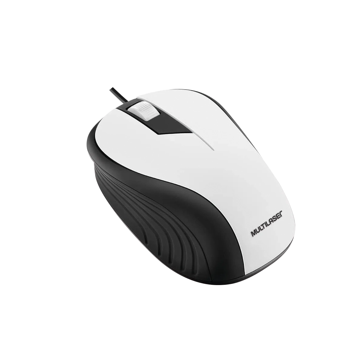 Mouse Emborrachado Branco E Preto Com Fi