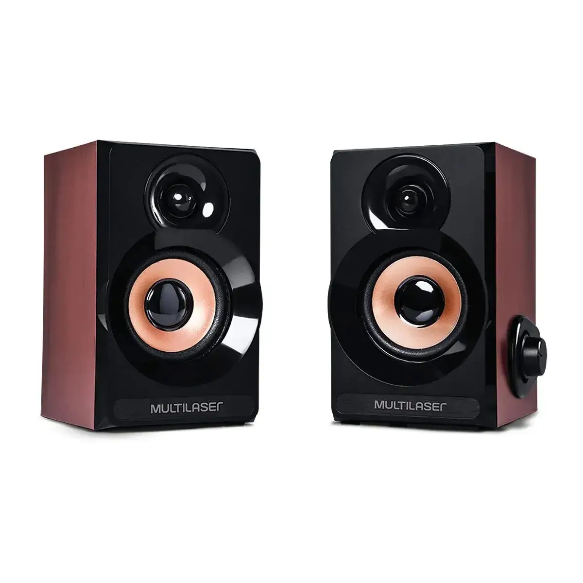 Caixa De Som 6w Rms 2.0 P2 Madeira Sp261 Cx 1 Un