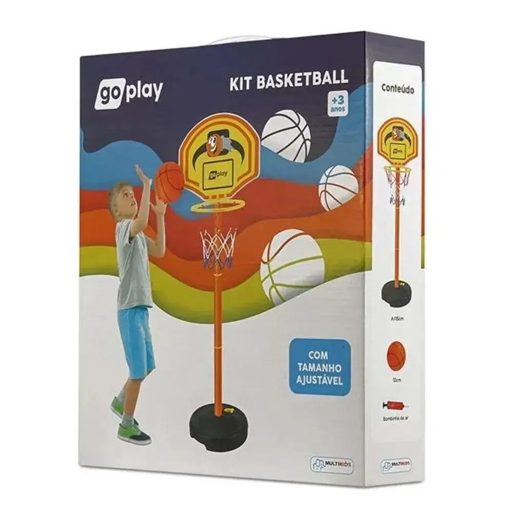 Conjunto de Basquete - Go Play - Pedestal, Bola e Bomba - Multikids
