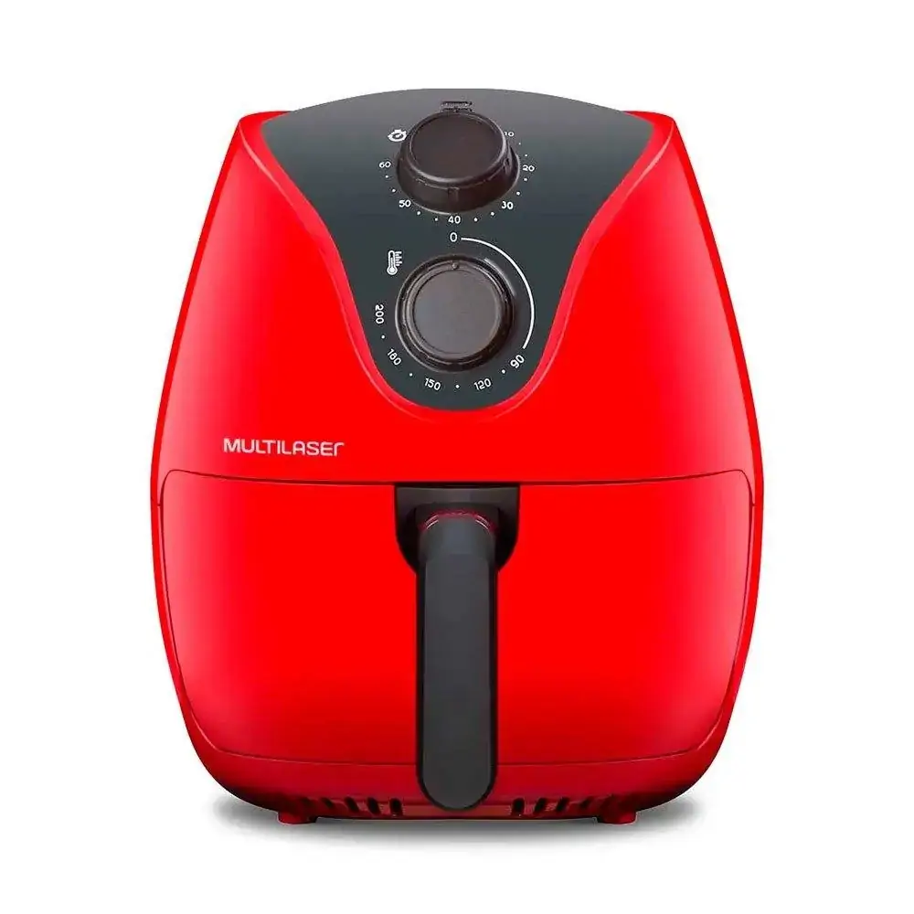 Fritadeira Elétrica Multilaser Air Fryer 4l 127v 1500w com Grade Multilaser Vermelha Ce083