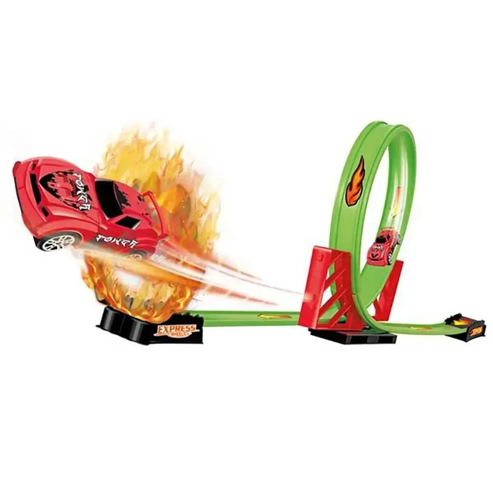 Pista Express Wheels Single Loop 360 Com 1 Carrinho E 12 Peças Indicado Para 5 Anos Multikids Br1017