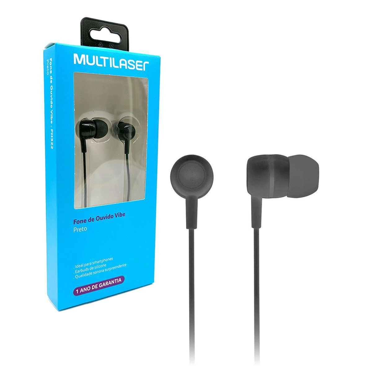 Fone de Ouvido Multilaser Vibe Preto Ph322