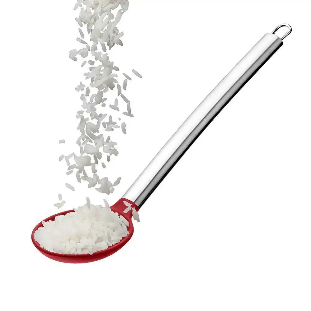 Colher de Arroz Silicone Inox Vermelha 1 UN UP Home