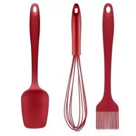 Conjunto c/ 3 Peças Espátula Pincel e Batedor de Silicone o Kit que Ira Facilitar Seu Dia a Dia na Cozinha - 145975