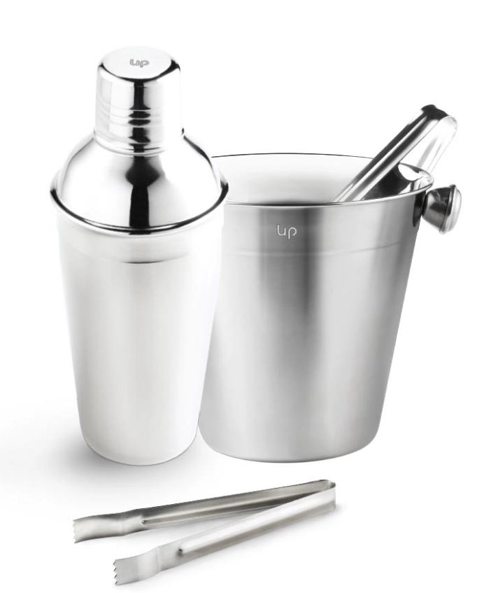 Kit Coqueteleira 500ml e Balde para Gelo 1,5L Up Home - UD014