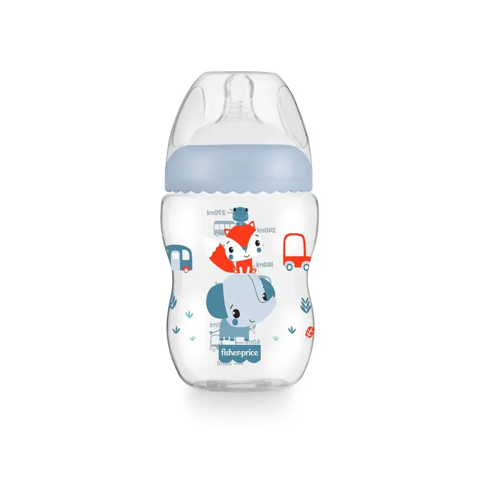 Mamadeira First Moments Marshmallow Azul 270ml +2 meses Fisher Price - BB1029