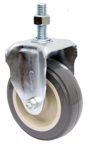 Rodízio 4 (100mm) Fixo Rosca 1/2, Roda 412 Bp Pvc - Rodiline