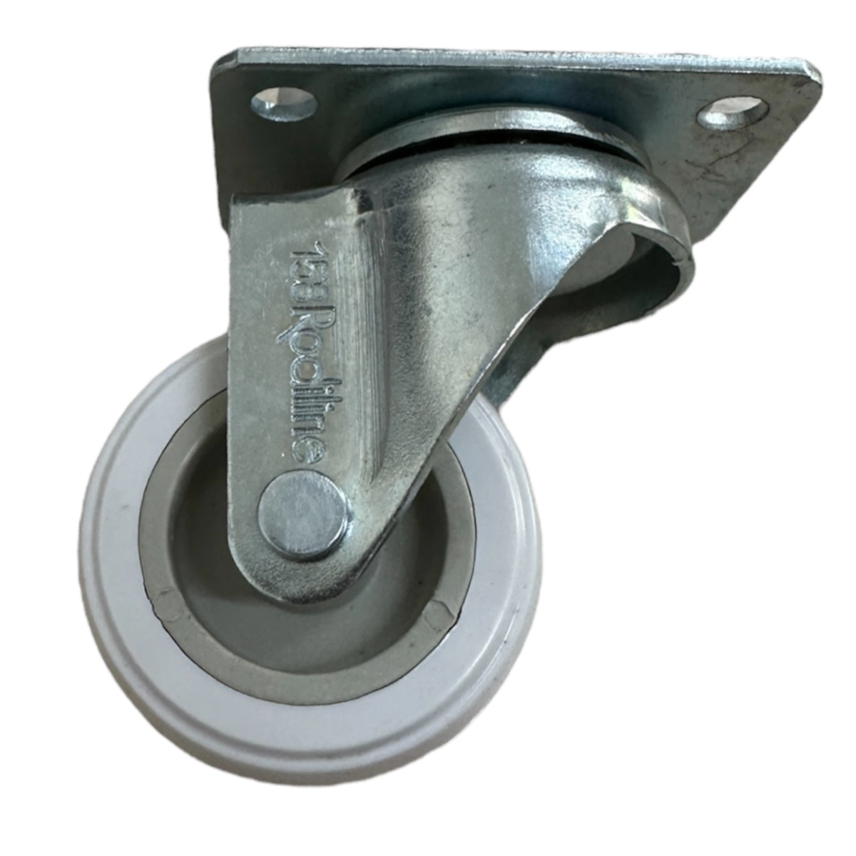 Rodízio 1.5/8" (41mm) Giratório Placa 38x54, Roda 158 Bp Pvc Branco - Rodiline