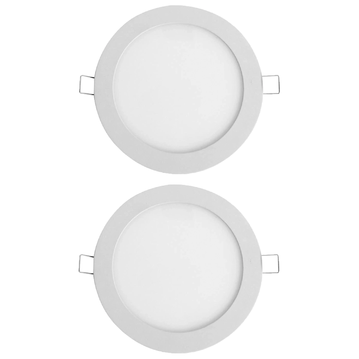 Kit 2 Painel Led Foxlux Redondo Embutir 12w 6500k Biv Branco