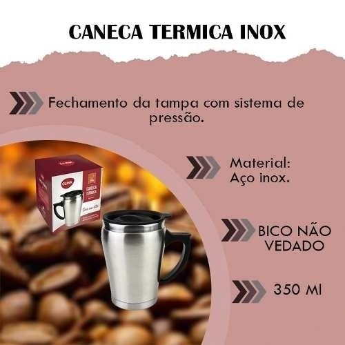 Caneca Termica Em Aço Inox 350ml .