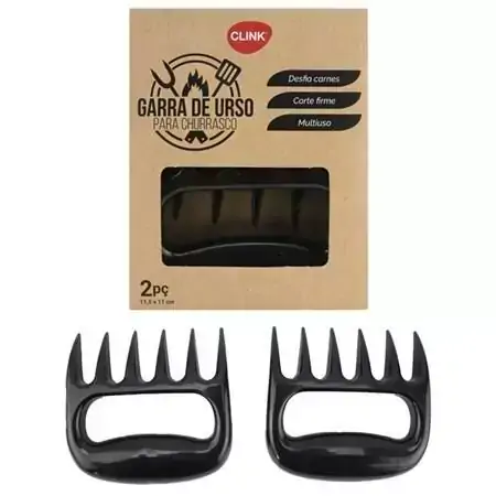 Garra de Urso Plastica p/ churrasco C/2 pcs 11x10,5 cm